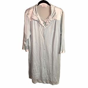 Vintage Vanity Fair Peignoir Set Large Nightgown & Robe Set Aqua Knee Length‎